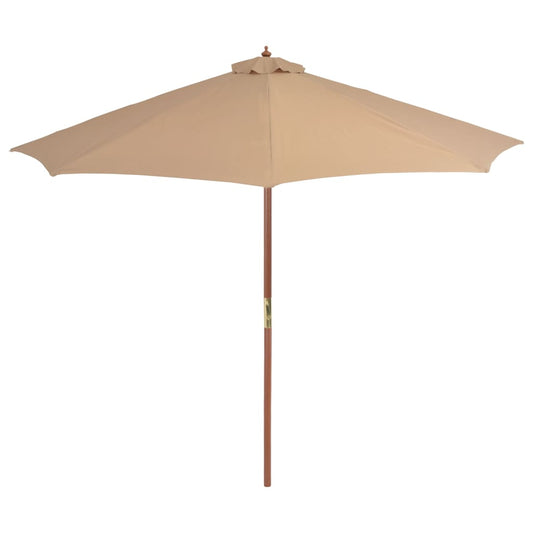 Sombrilla De Jardín Con Palo De Madera Gris Taupe 300 Cm