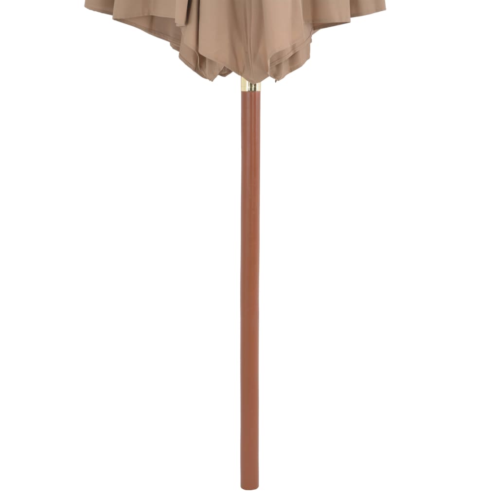 Sombrilla De Jardín Con Palo De Madera Gris Taupe 300 Cm