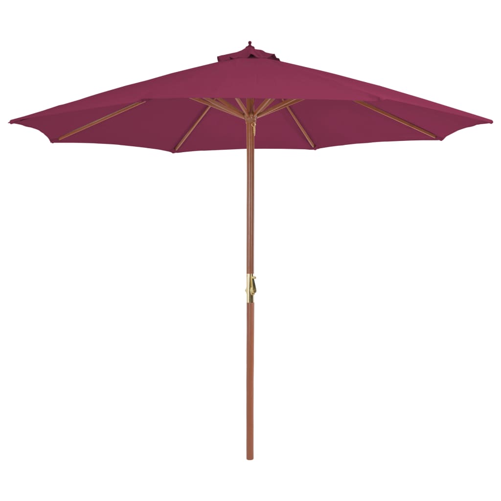 Sombrilla De Jardín Con Palo De Madera Gris Taupe 300 Cm