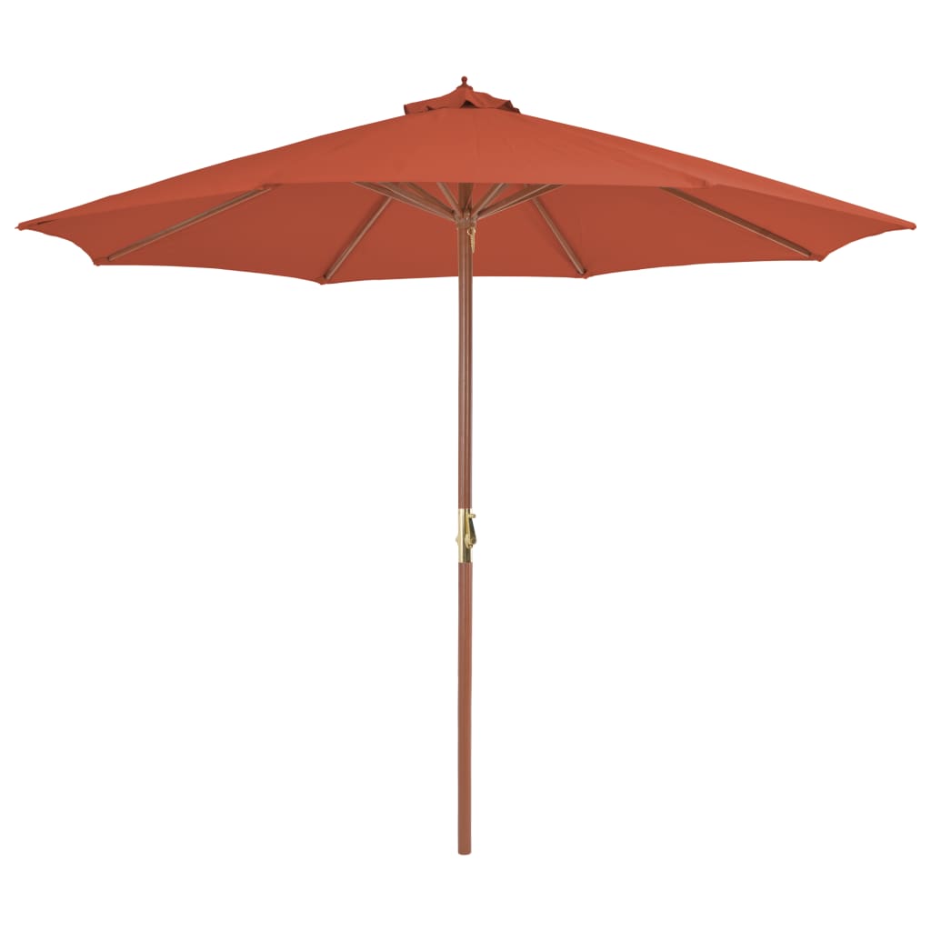 Sombrilla De Jardín Con Palo De Madera Gris Taupe 300 Cm