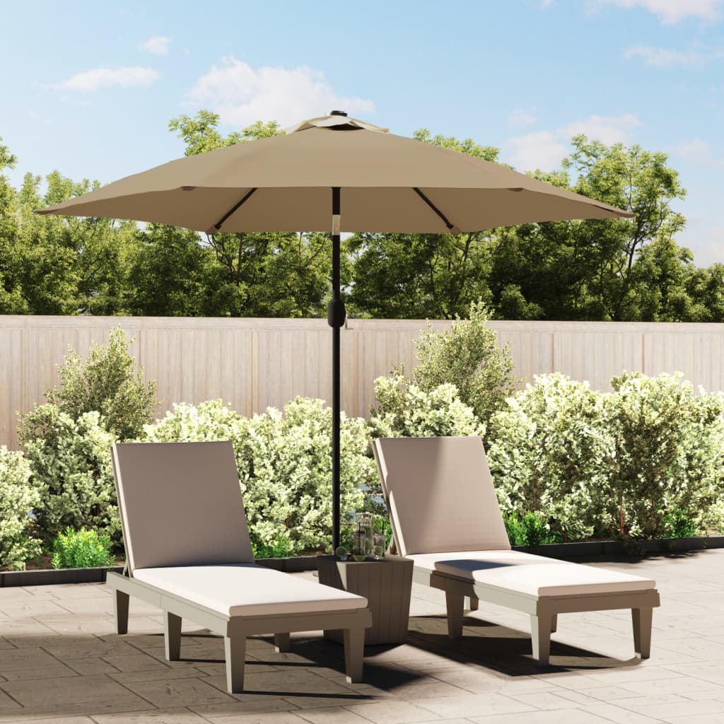 Sombrilla De Jardín Con Palo De Metal Taupe 300 Cm