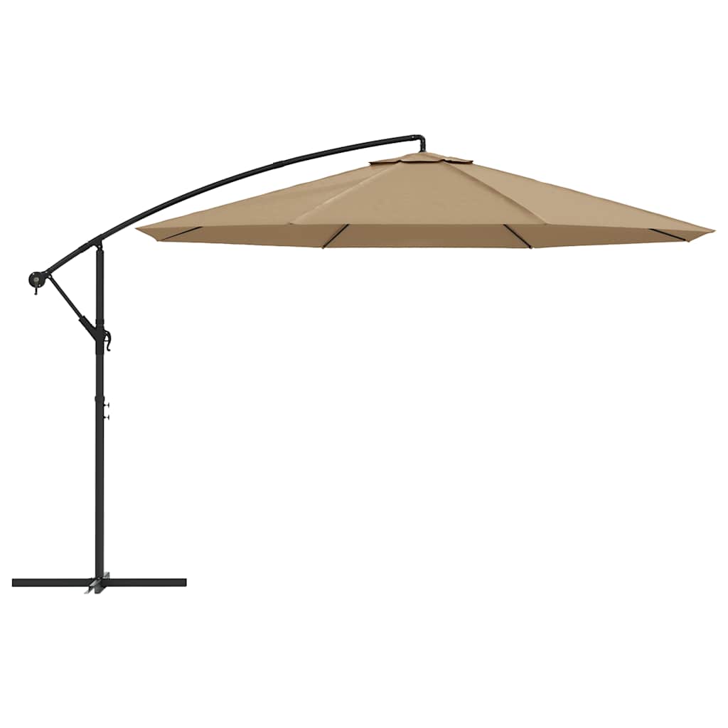 Sombrilla Voladiza Con Poste De Aluminio Gris Taupe 350 Cm