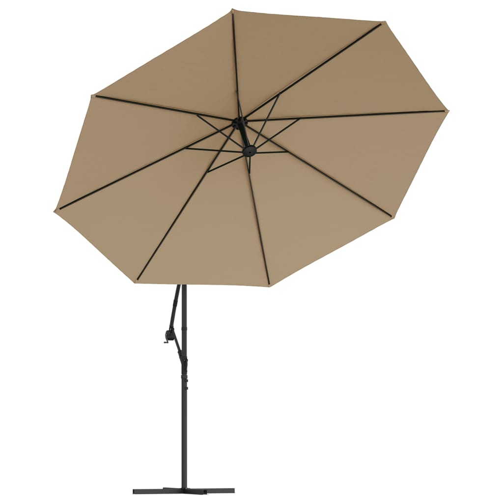 Sombrilla Voladiza Con Poste De Aluminio Gris Taupe 350 Cm