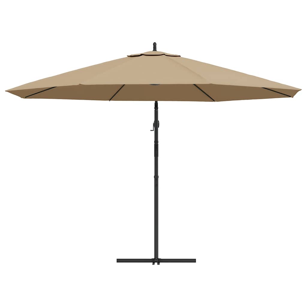 Sombrilla Voladiza Con Poste De Aluminio Gris Taupe 350 Cm