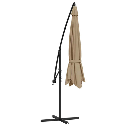 Sombrilla Voladiza Con Poste De Aluminio Gris Taupe 350 Cm