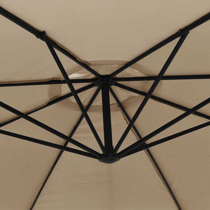 Sombrilla Voladiza Con Poste De Aluminio Gris Taupe 350 Cm