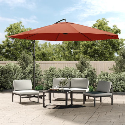 Sombrilla Voladiza Con Poste De Aluminio Gris Taupe 350 Cm