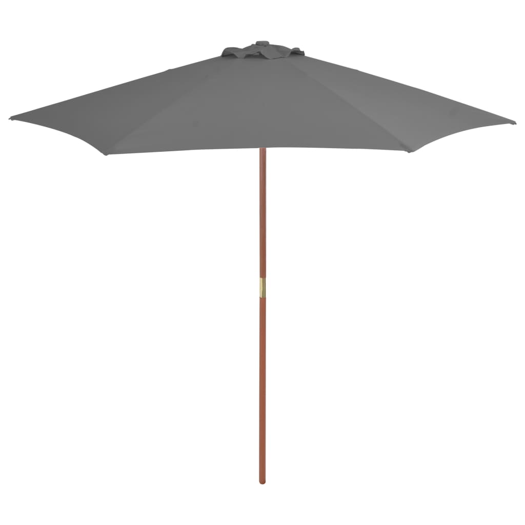 Sombrilla De Jardín Con Palo De Madera Gris Taupe 270 Cm