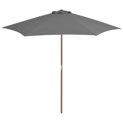 Sombrilla De Jardín Con Palo De Madera Gris Taupe 270 Cm