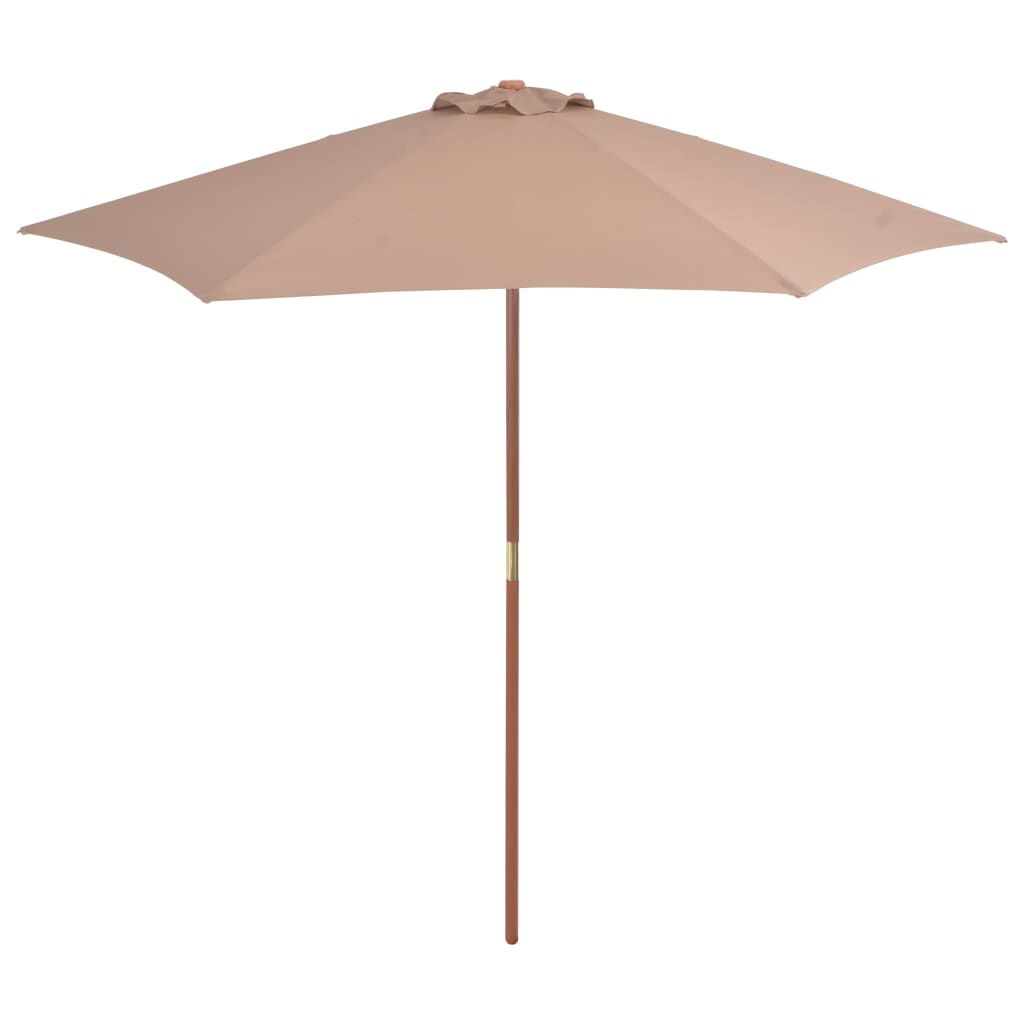 Sombrilla De Jardín Con Palo De Madera Gris Taupe 270 Cm