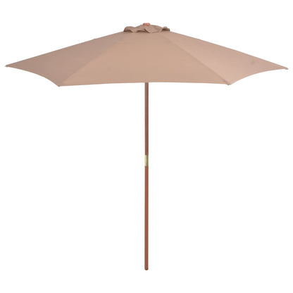 Sombrilla De Jardín Con Palo De Madera Gris Taupe 270 Cm