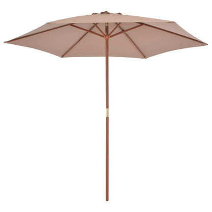 Sombrilla De Jardín Con Palo De Madera Gris Taupe 270 Cm
