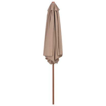 Sombrilla De Jardín Con Palo De Madera Gris Taupe 270 Cm