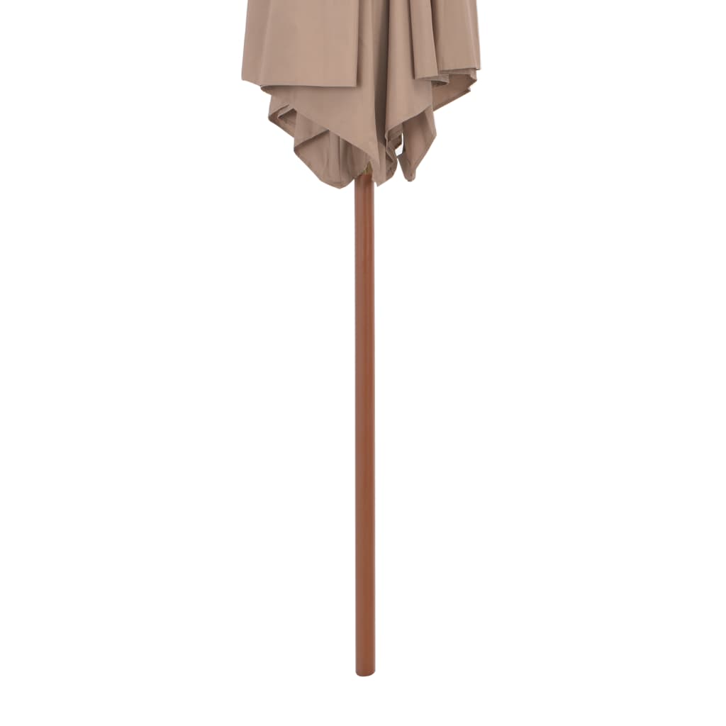 Sombrilla De Jardín Con Palo De Madera Gris Taupe 270 Cm