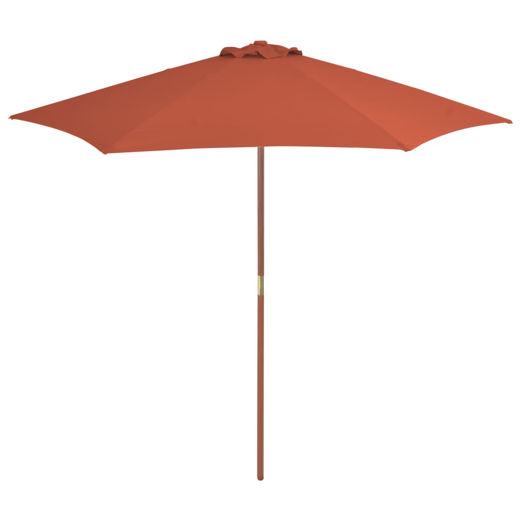 Sombrilla De Jardín Con Palo De Madera Gris Taupe 270 Cm