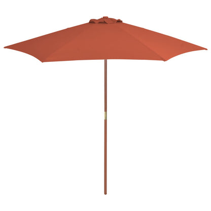 Sombrilla De Jardín Con Palo De Madera Gris Taupe 270 Cm