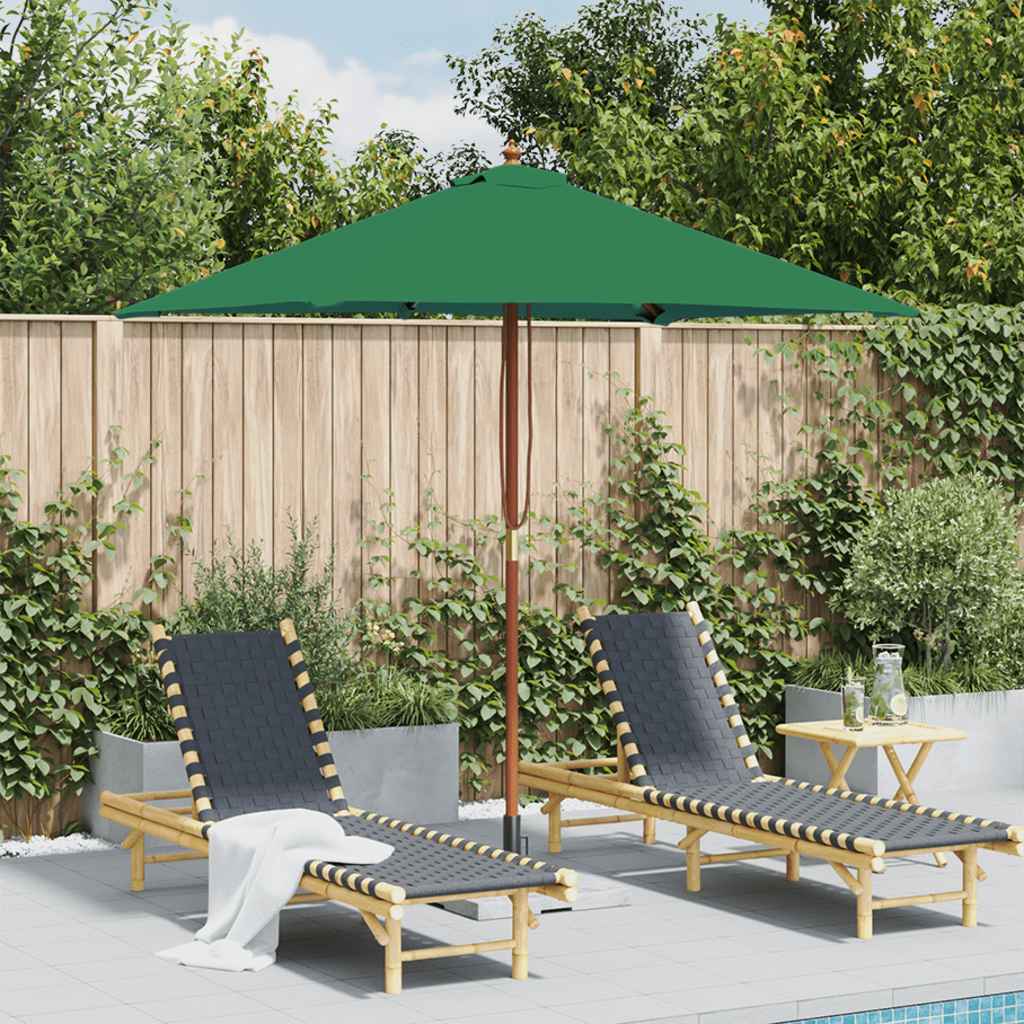 Sombrilla De Jardín Con Palo De Madera 150X200 Cm