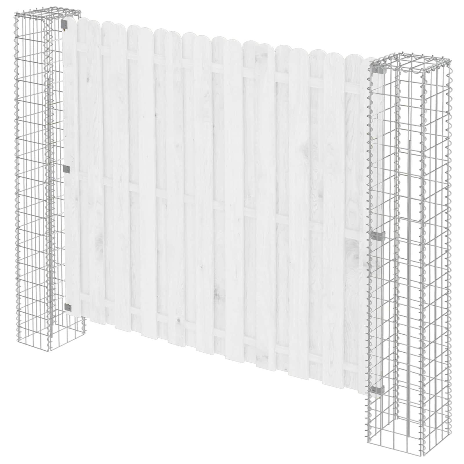 Poste De Valla 2 Pcs Plateado 20 X 20 X 190 Cm Metal