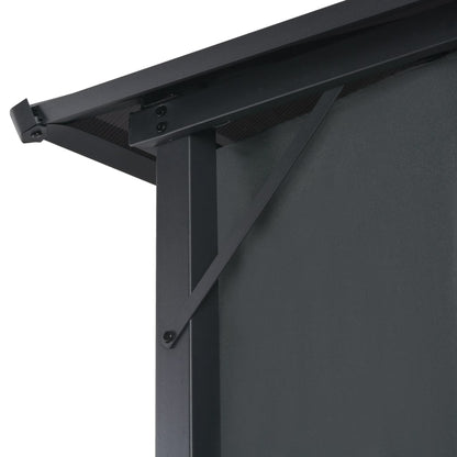 Cenador Con Cortinas Aluminio Negro