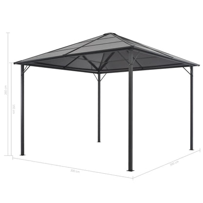 Cenador Con Cortinas Aluminio Negro