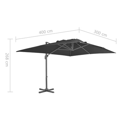 Sombrilla De Jardín Voladiza Con Poste De Aluminio