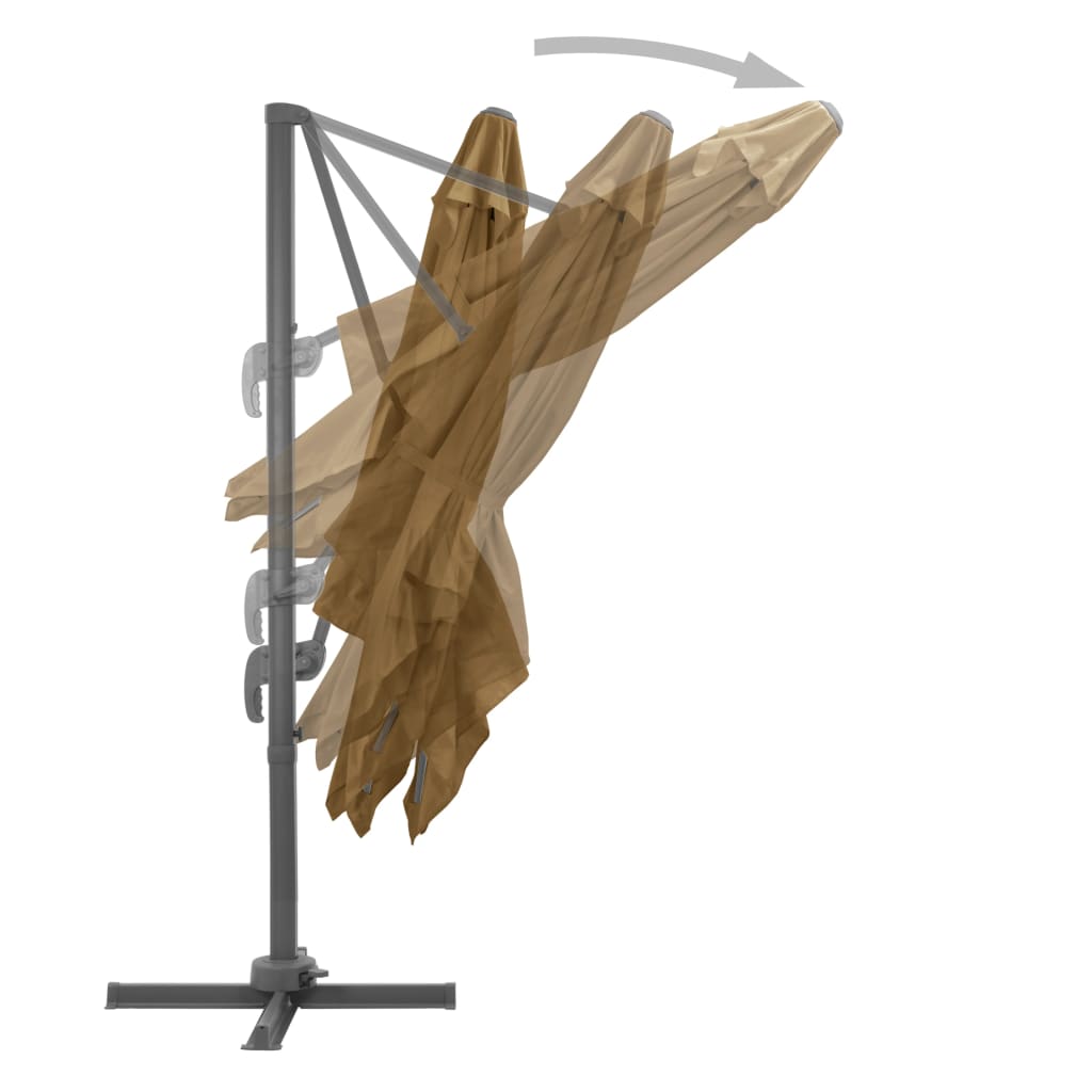 Sombrilla Jardín Voladiza Con Palo De Aluminio Taupe