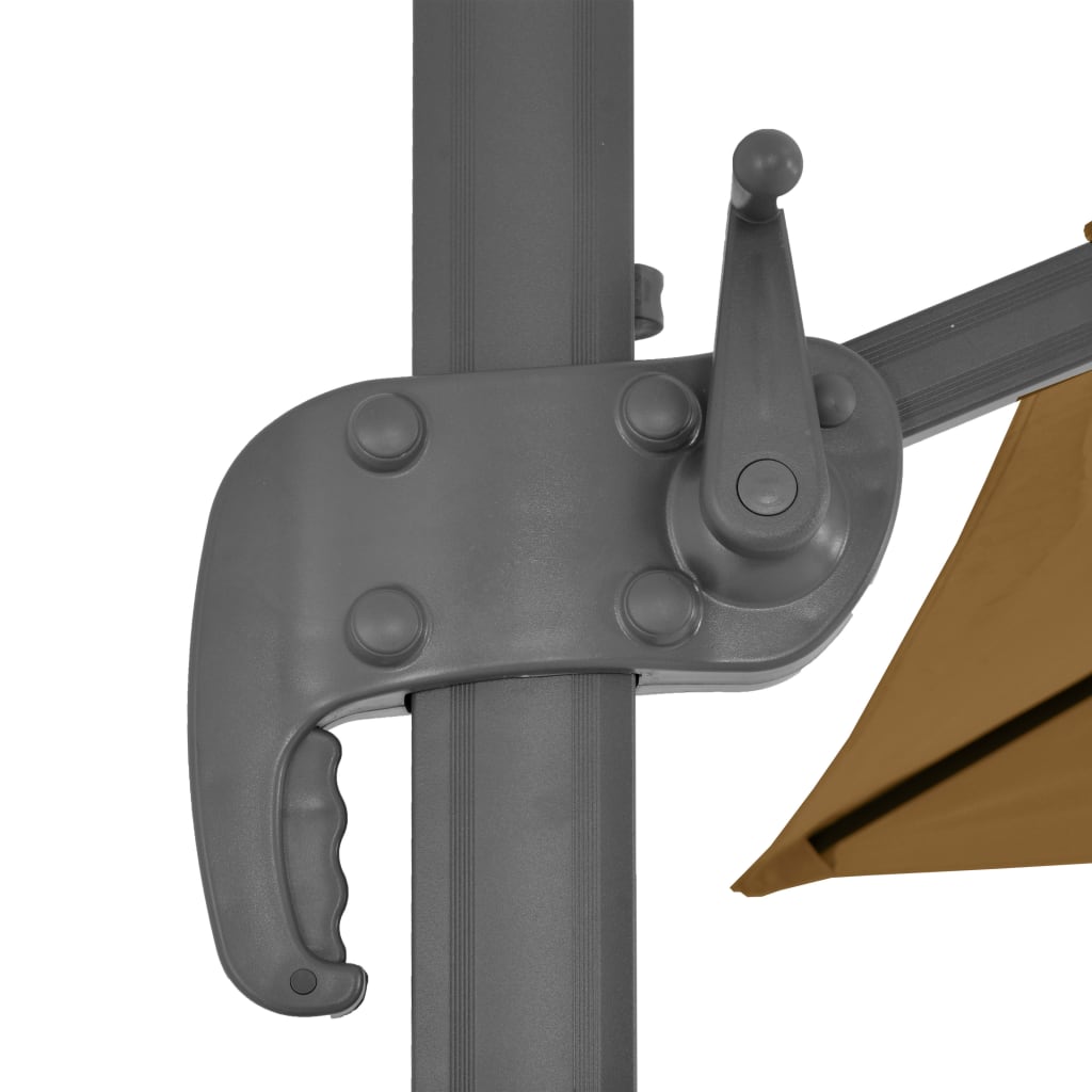 Sombrilla De Jardín Voladiza Con Poste De Aluminio Color Topo