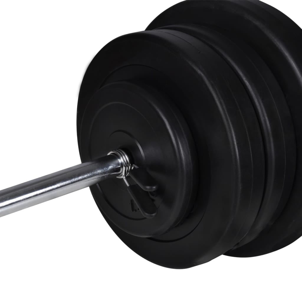 Banco De Entrenamiento Con Juego De Barras Y Mancuernas 60,5 Kg
