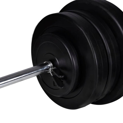 Banco De Entrenamiento Con Juego De Barras Y Mancuernas 60,5 Kg