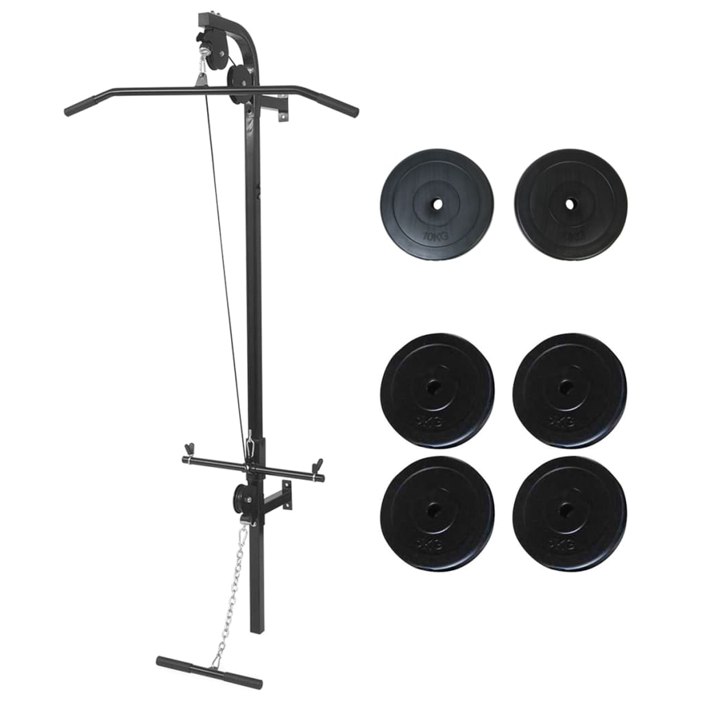 Máquina De Musculación De Pared Con Discos De Peso 40 Kg