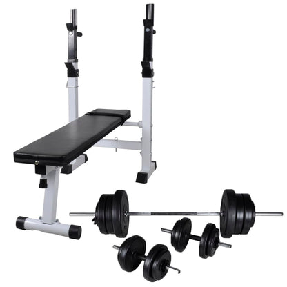 Banco De Entrenamiento Con Soporte De Pesas Y Mancuernas 60,5Kg