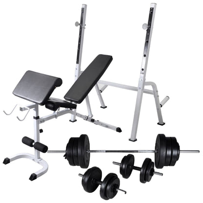 Banco De Entrenamiento Con Soporte De Pesas Y Mancuernas 60,5Kg