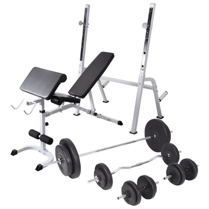 Banco De Entrenamiento Con Soporte De Pesas Y Mancuernas 60,5Kg