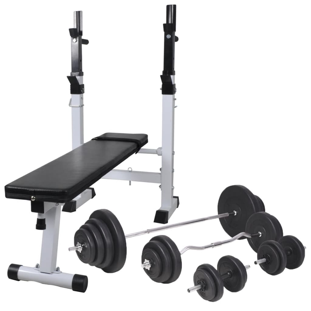 Banco De Entrenamiento Con Soporte De Pesas Y Mancuernas 60,5Kg