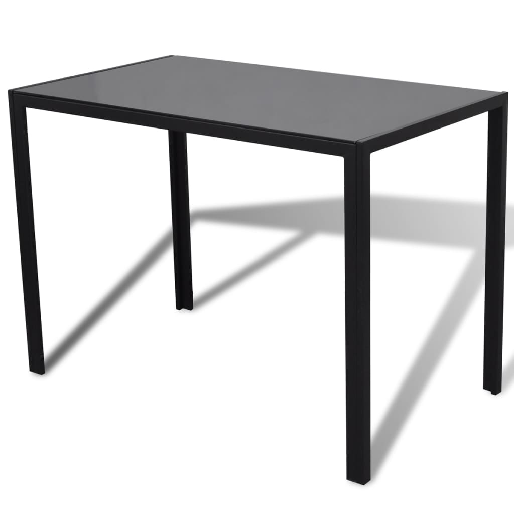 Juego De Comedor 5 Piezas Cuero Artificial Negro