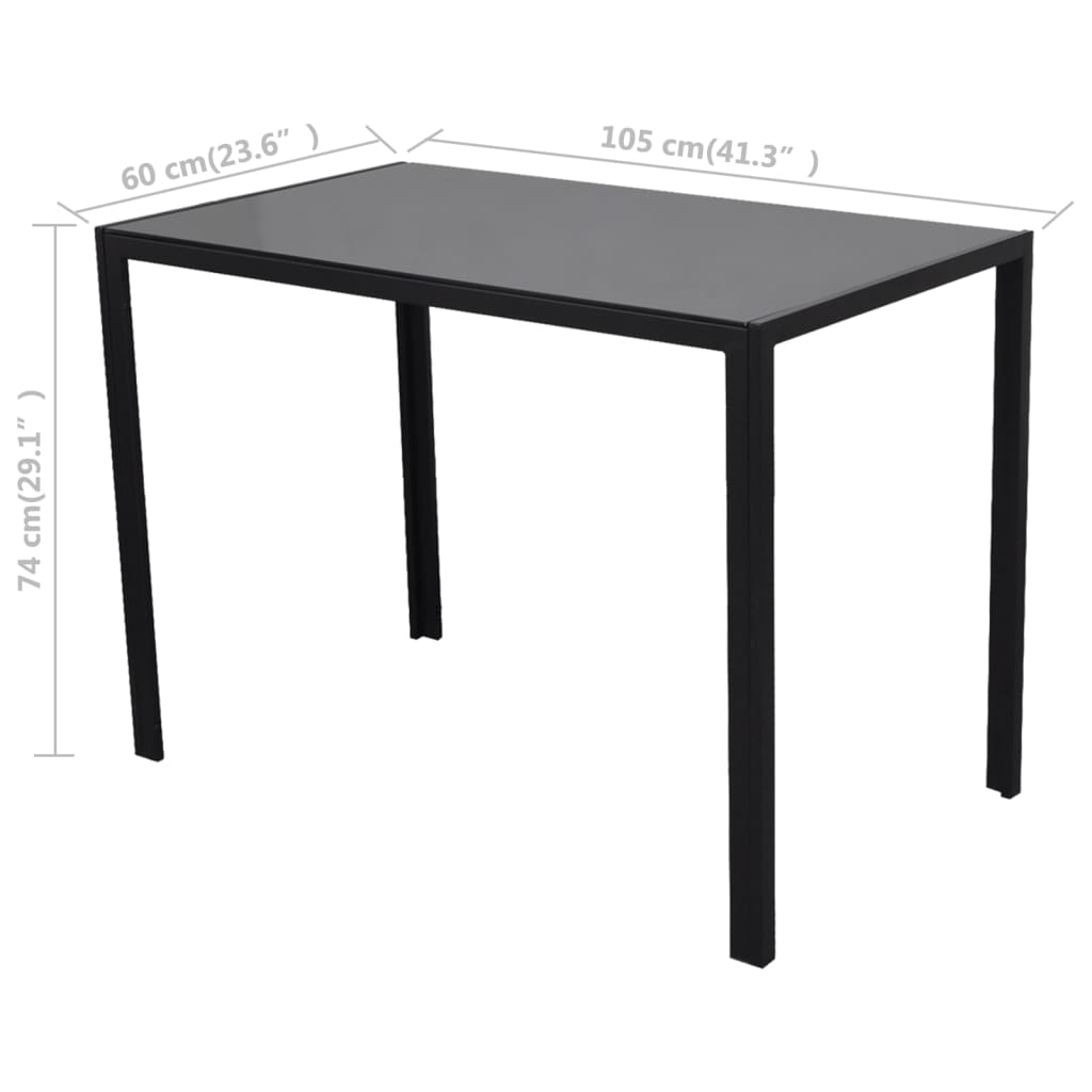 Juego De Comedor 5 Piezas Cuero Artificial Negro