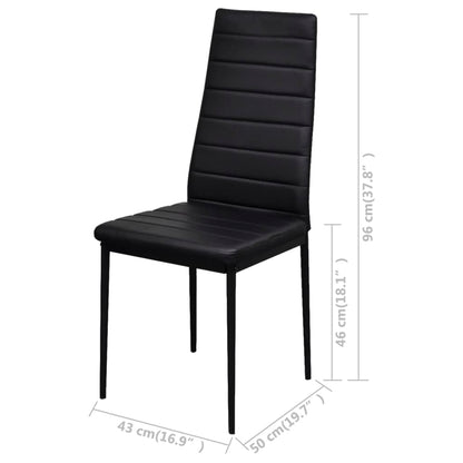 Juego De Comedor 5 Piezas Cuero Artificial Negro