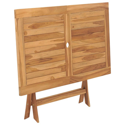 Mesa Plegable De Jardín Madera Maciza De Teca 120X70X75 Cm