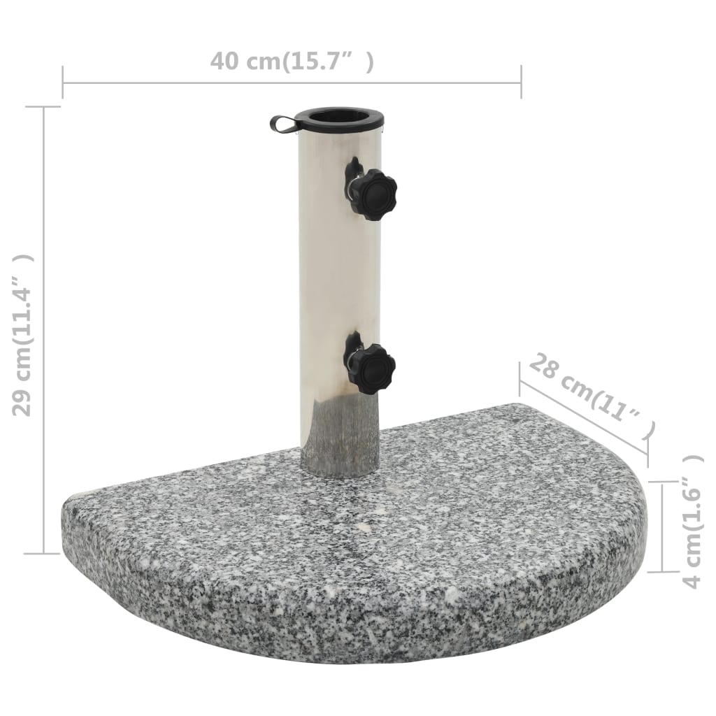 Base De Sombrilla De Granito Semicircular 10 Kg