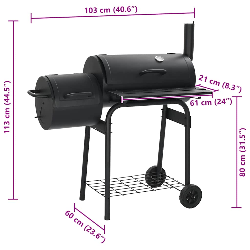 Barbacoa Clásica De Carbón Con Ahumador