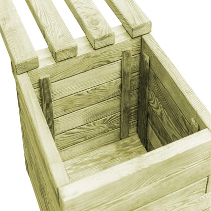 Banco De Jardín Con Jardineras De Madera De Pino Impregnada