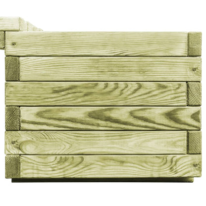 Banco De Jardín Con Jardineras De Madera De Pino Impregnada