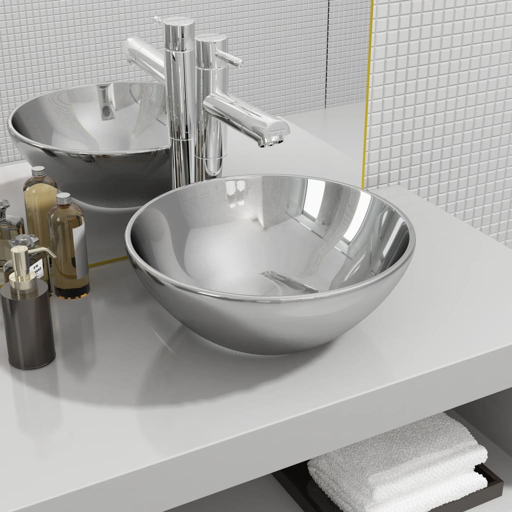 Lavabo De Cerámica Redondo
