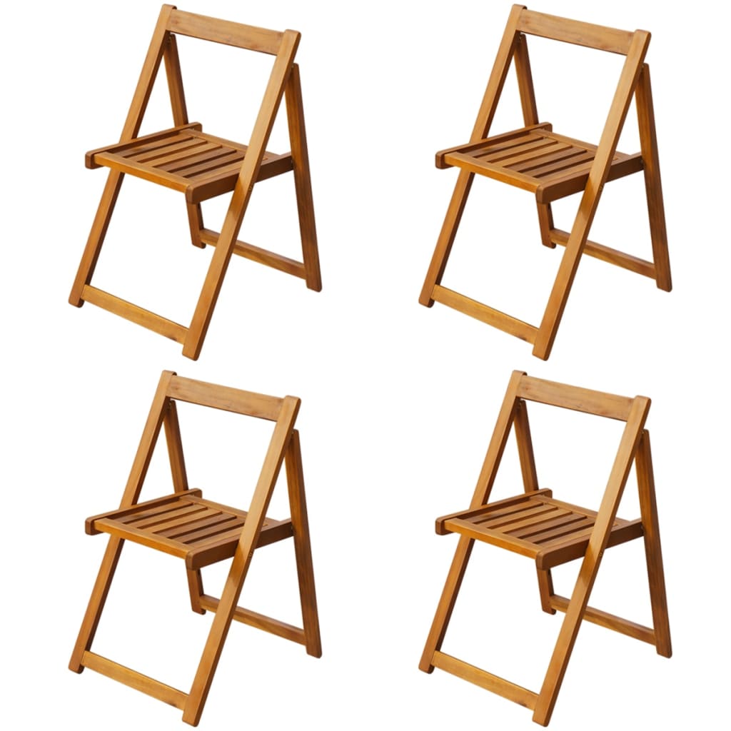 Set Comedor De Jardín Plegable 5 Piezas Madera Maciza De Acacia