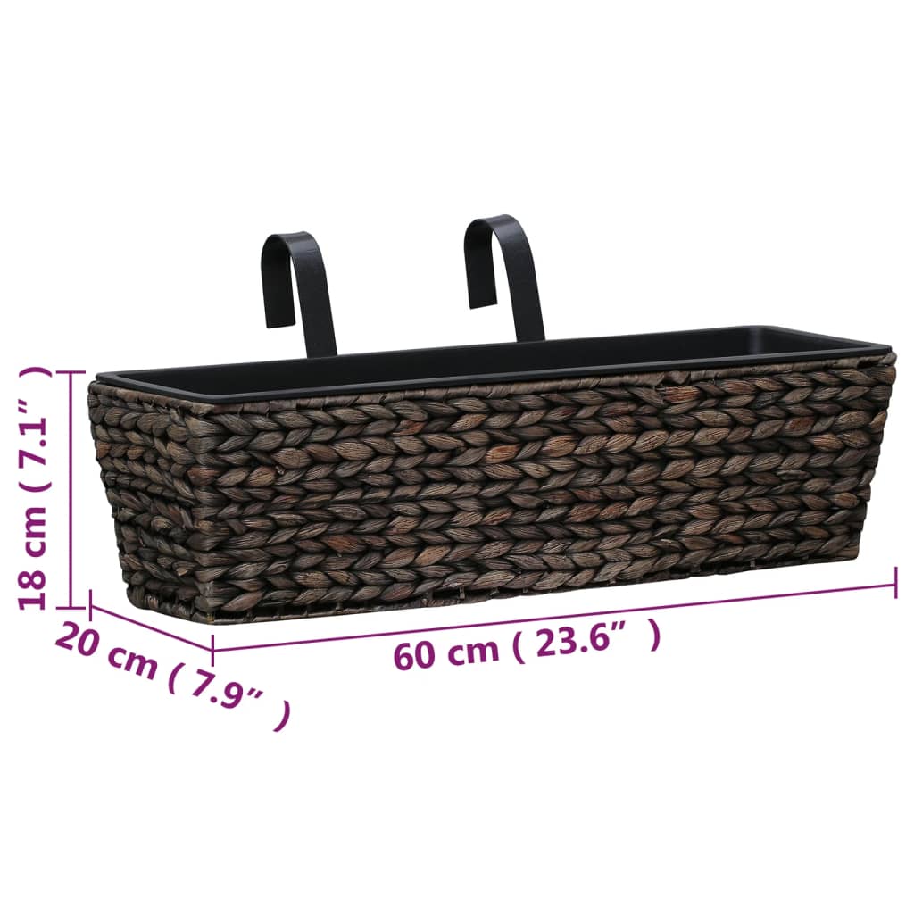 Conjunto De Jardineras 2 Unidades Jacinto De Agua Marrón