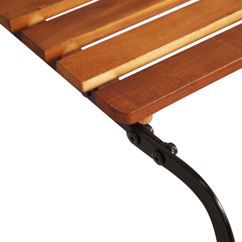 Tumbona Ajustable De Madera Maciza De Acacia Y Patas De Acero