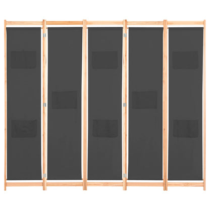 Biombo Divisor 5 Paneles De Tela 200X170X4 Cm