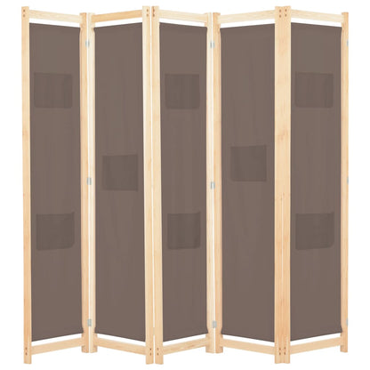 Biombo Divisor 5 Paneles De Tela 200X170X4 Cm