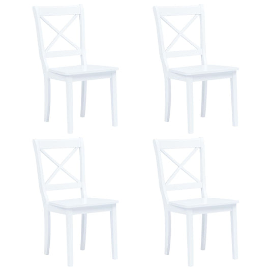 Sillas De Comedor 4 Unidades Madera Maciza De Caucho