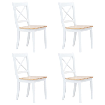 Sillas De Comedor 4 Unidades Madera Maciza De Caucho